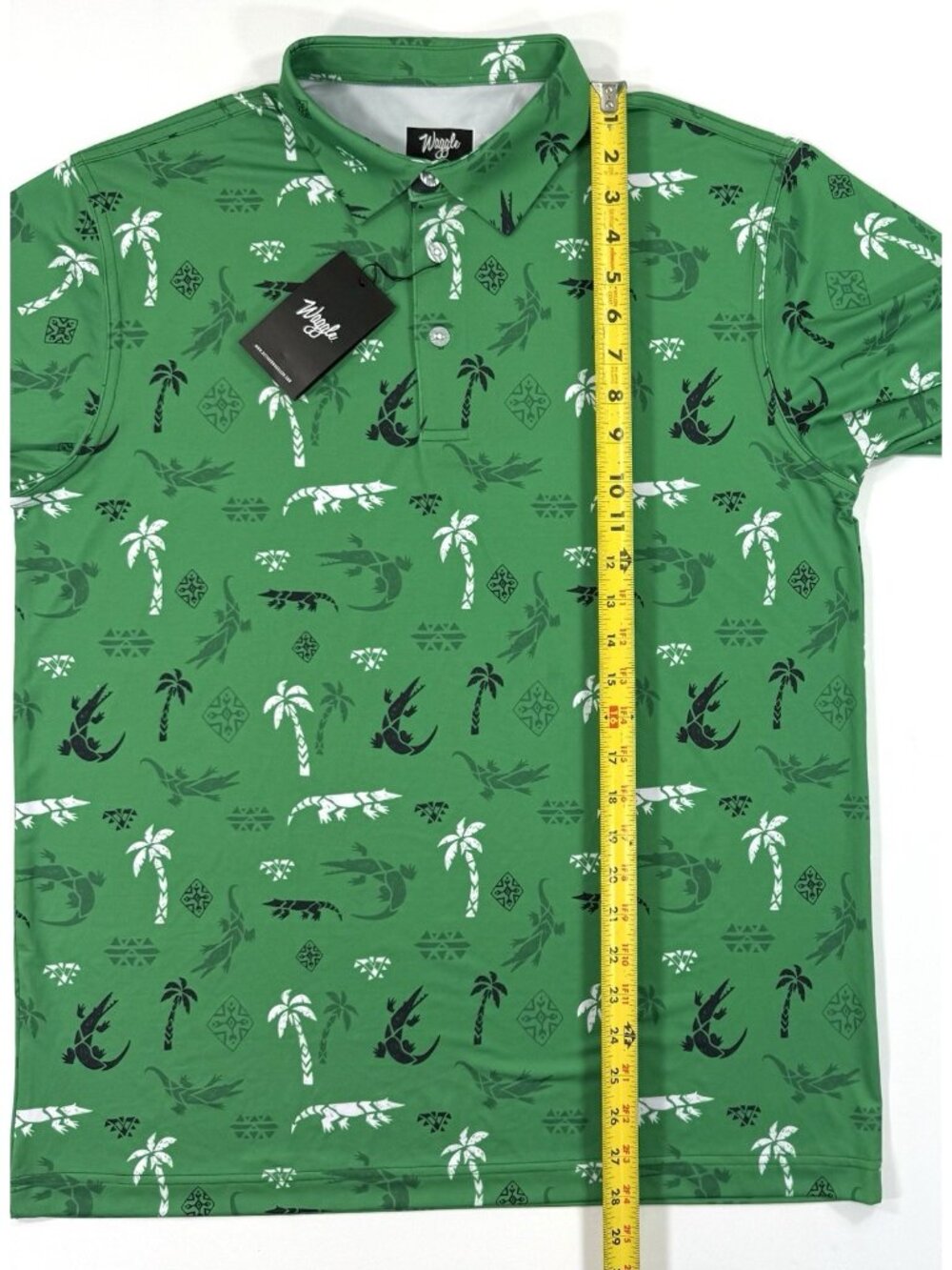 Waggle Polo Shirt Mens Bayou Gator Print Size Large Golf Stretch Performance NEW - Picture 13 of 13